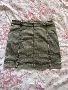 Jolt Olive Green Denim Mini Skirt
